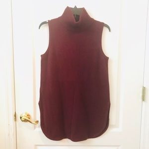 Ann Taylor Burgundy turtle neck blouse.